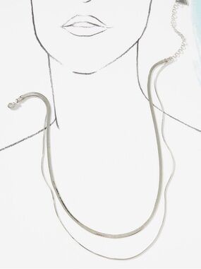 NWT By Anthropologie Double Layer Herringbone Necklace